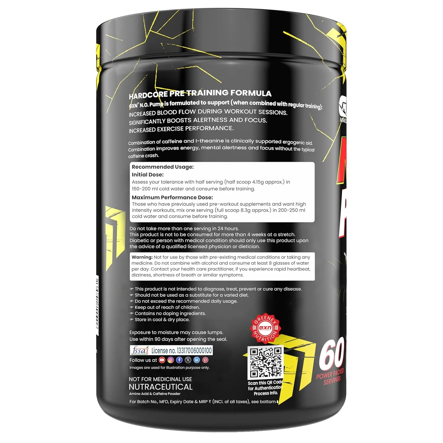 GXN N.O. Pump Preworkout, 500g - Image 4