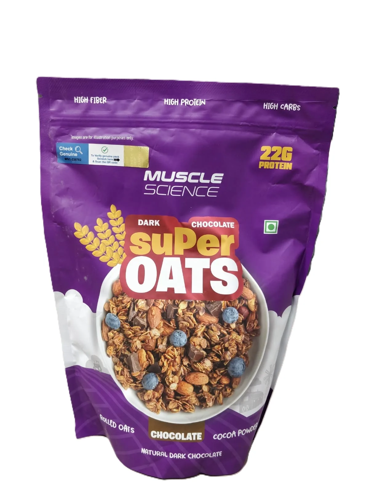 Muscle Science Super Oats 1kg, Dark Chocolate