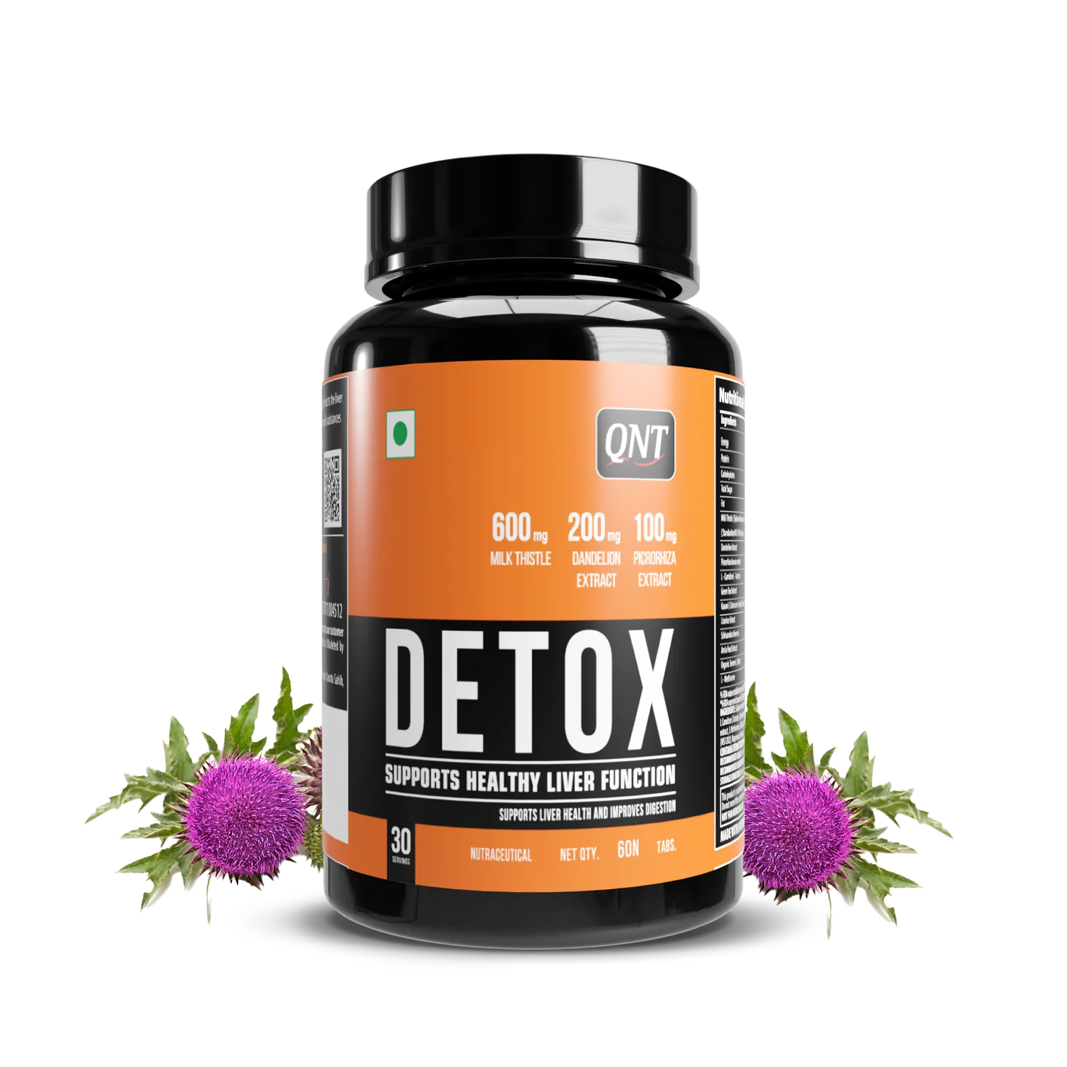 QNT Detox, Milk Thistle, Dandelion Extract, Supports Liver Health  (60 Tablets)