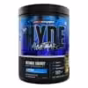 The image shows a black and blue ProSupps Mr. Hyde Nightmare intense energy pre workout supplement container in blueberry flavor, with a net weight of 396 grams.