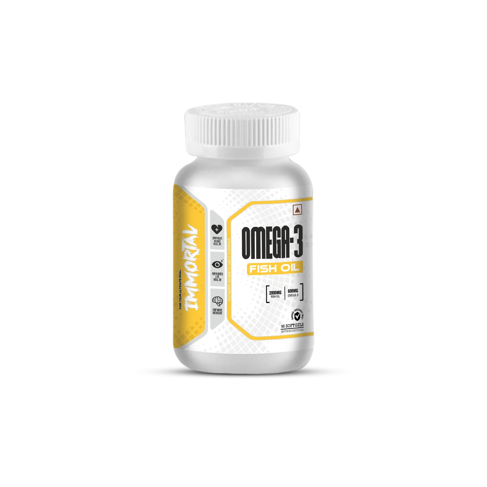 Immortal Omega-3 2000mg Fish Oil 90 Softgels