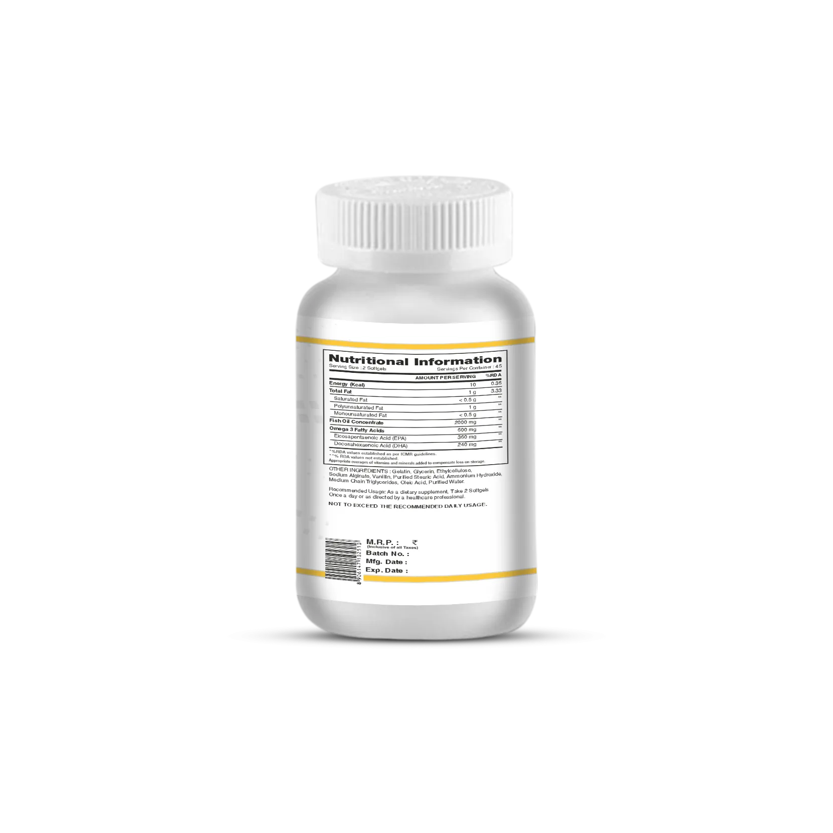 Immortal Omega-3 2000mg Fish Oil 90 Softgels - Image 2