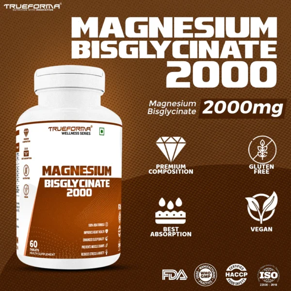 Trueforma Magnesium Bisglycinate 2000 | 60 Tablets