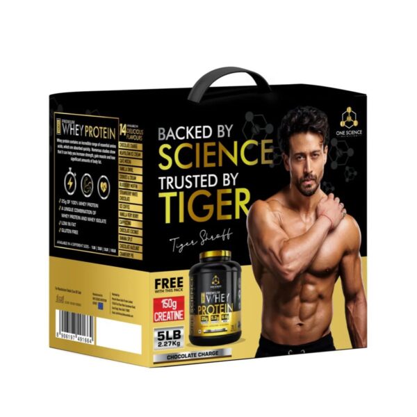 Tiger combo pack - 100% premium whey protein 5 lb + free creatine 50 sv