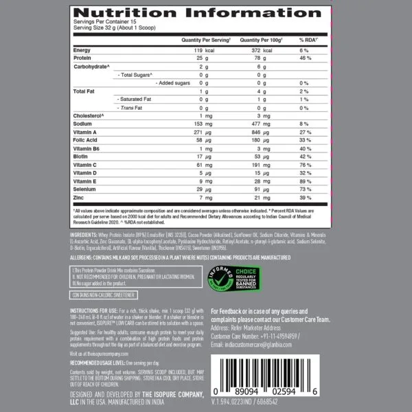 Isopure Low Carb 100% Whey Protein Isolate Powder