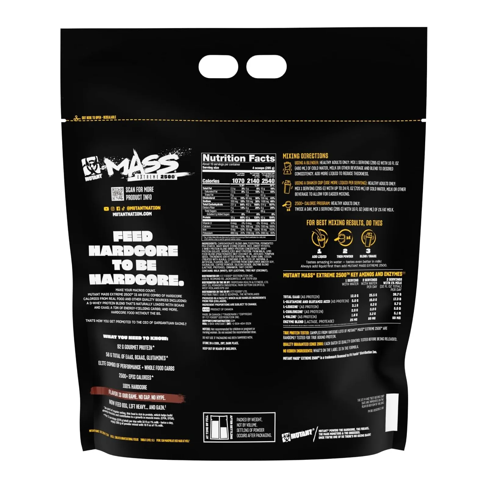 Mutant Mass Extreme Gainer, 12 lbs - Image 3