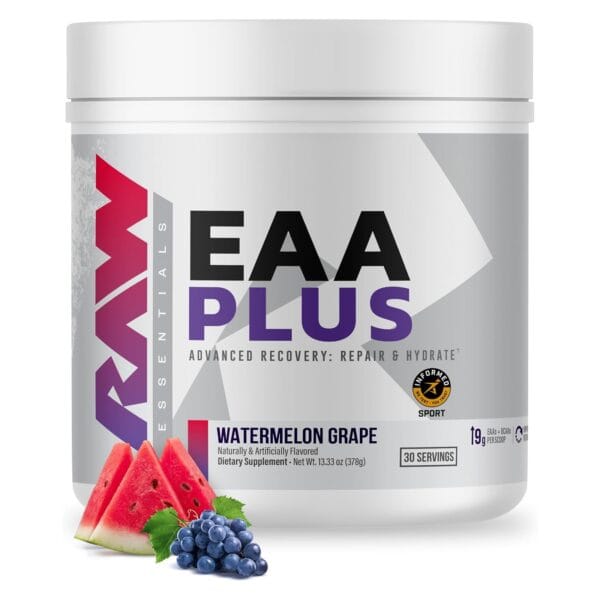 RAW EAA Plus, Amino Acids Powder, Watermelon Grape