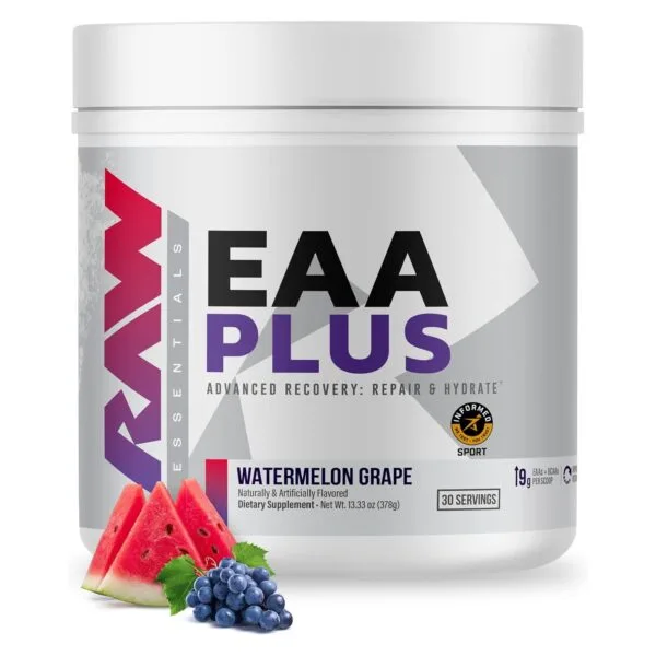 RAW EAA Plus, Amino Acids Powder, Watermelon Grape