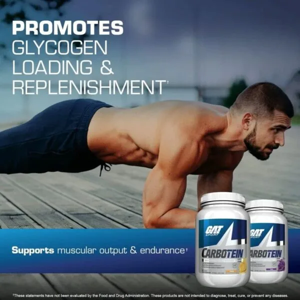 GAT Sport Carbotein promotes glycogen loading & replenishment and supports muscular output & endurance