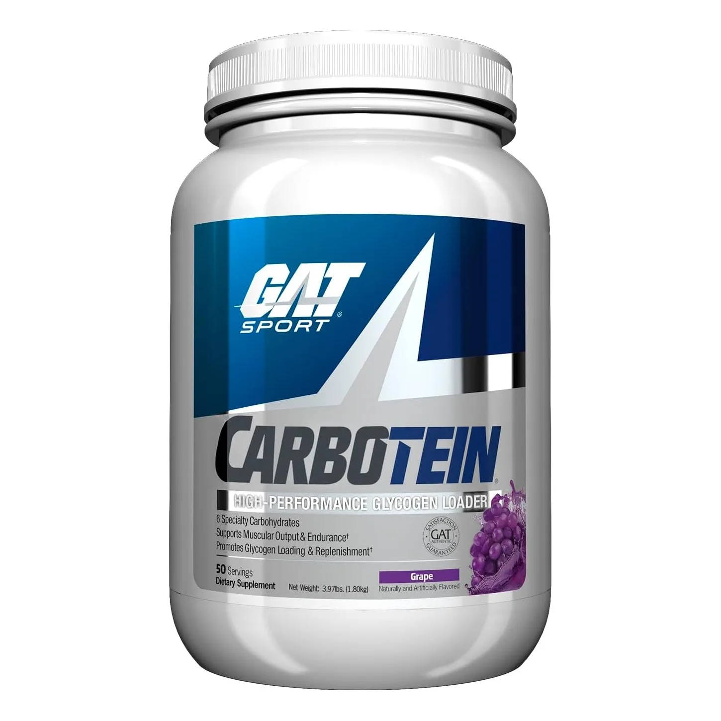 GAT Sport Carbotein High-Performance Glycogen Loader, Grape flavor, 3.97 lbs, 50 servings