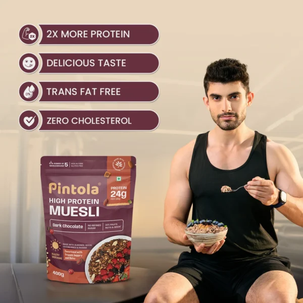 Pintola High Protein Dark Chocolate & Cranberry Muesli