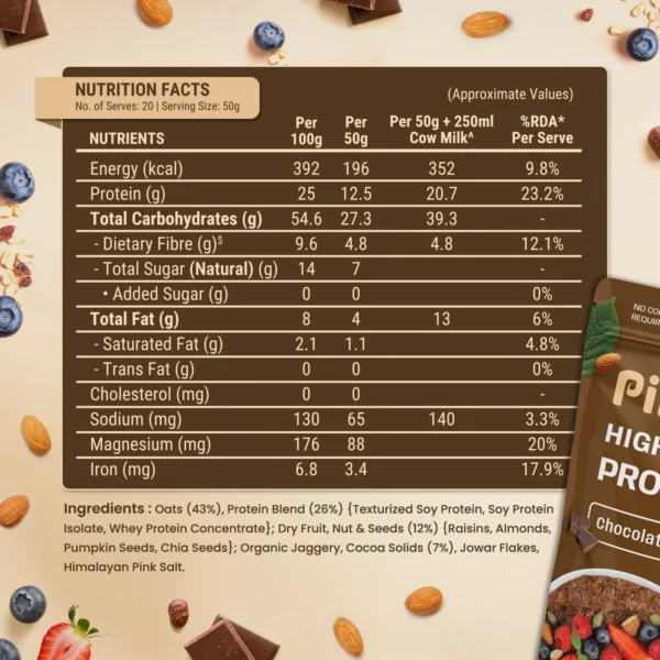 Pintola High Protein Dark Chocolate Oats 400g
