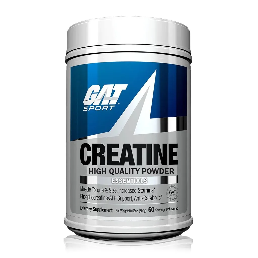 GAT Sport Creatine High Quality Powder Essentials, unflavored dietary supplement, 300g, 60 servings