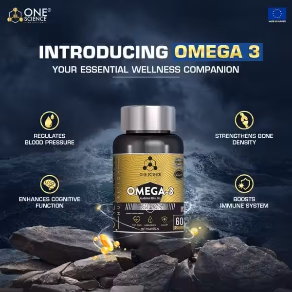 One Science Nutrition Omega-3 Alaskan Fish Oil, 60 softgels — supports blood pressure, cognitive function, bone density, and immunity