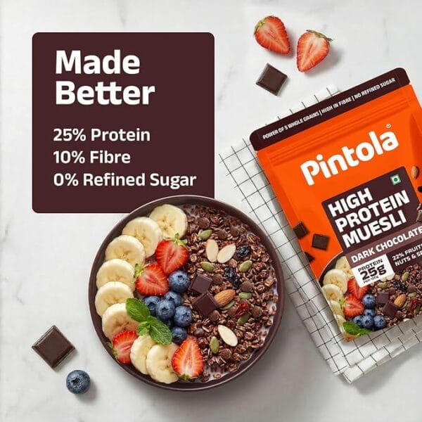 Pintola High Protein Dark Chocolate & Cranberry Muesli - Image 6