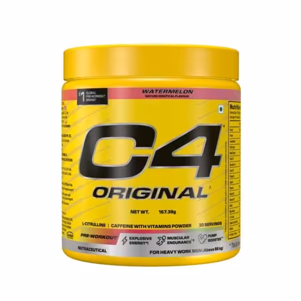 C4 Original Pre-Workout powder in Watermelon flavor, 167.38g, 30 servings, with L-Citrulline and Caffeine with Vitamins