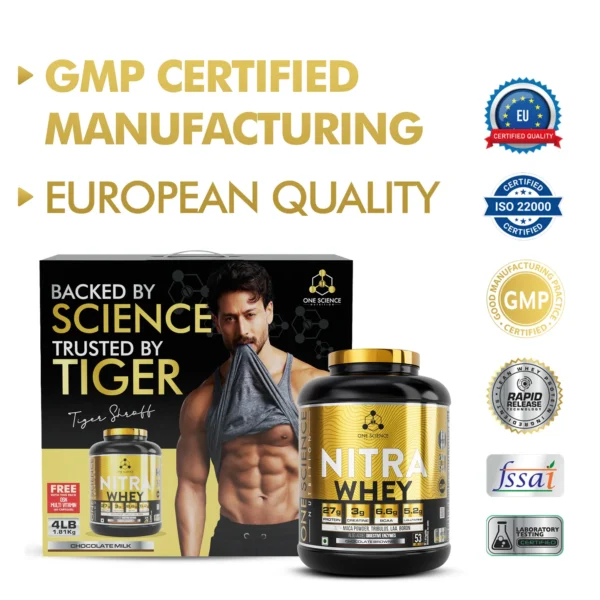 One Science Nutrition Nitra Whey + Free Daily Multivitamins 60 Caps - 1.81 Kg (3.9 Lb)