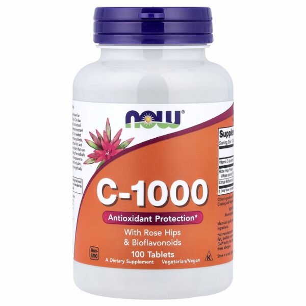 NOW Foods C-1000 with Rose Hips & Bioflavonoids 100 Tablets
