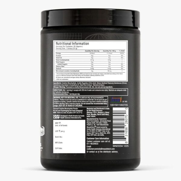 MuscleTech Platinum 100% Creatine 83 servings, Citrus Blast