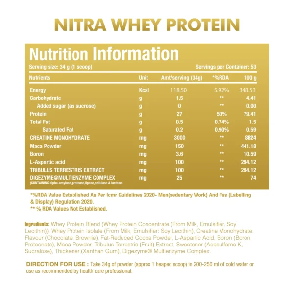 One Science Nutrition Nitra Whey + Free Daily Multivitamins 60 Caps - 1.81 Kg (3.9 Lb)