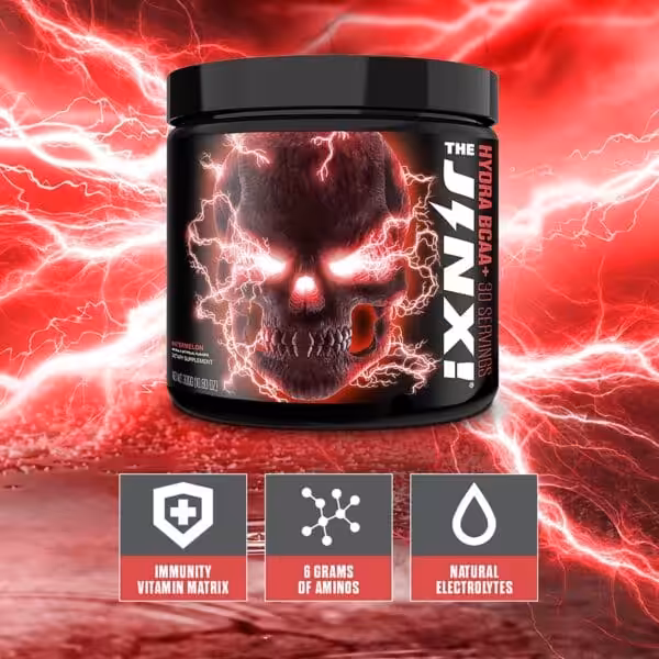 The Jinx Hydra BCAA+ Watermelon dietary supplement, 30 servings, with immunity vitamin matrix, 6 grams of aminos, and natural electrolytes