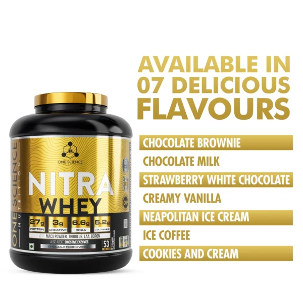 One Science Nutrition Nitra Whey + Free Daily Multivitamins 60 Caps - 1.81 Kg (3.9 Lb)