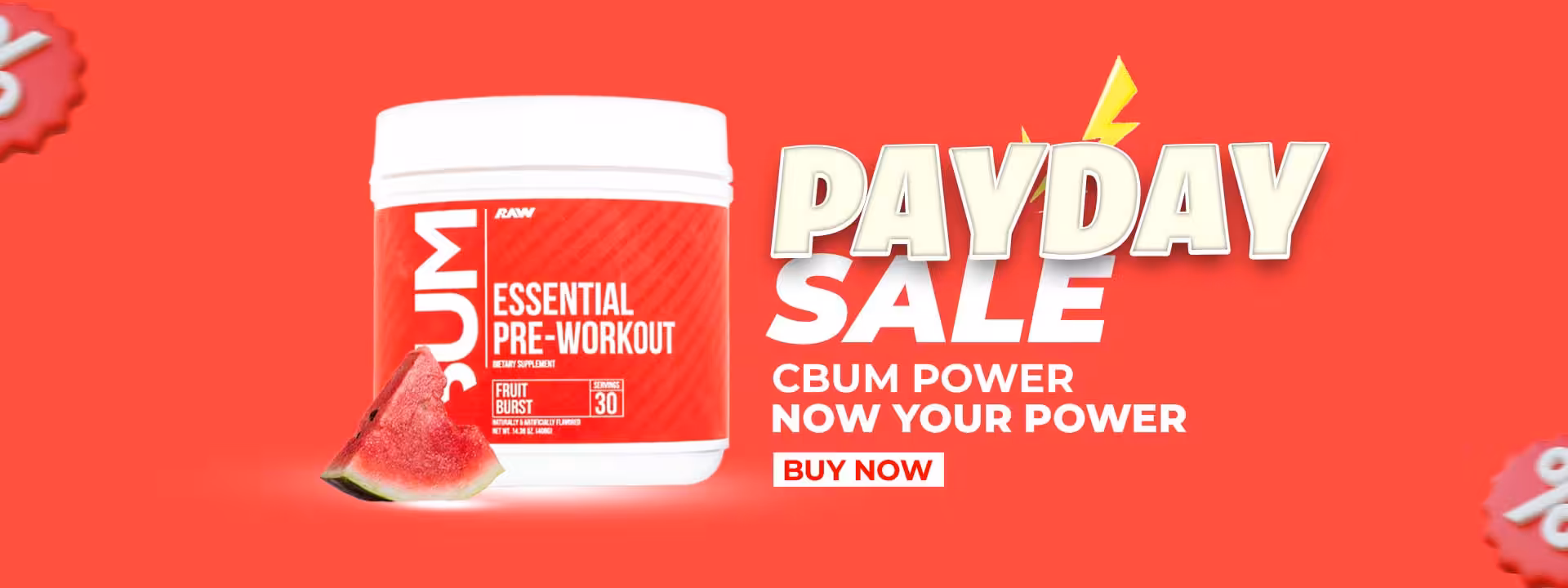 Payday Sale: CBUM Essential Pre-Workout Fruit Burst. Buy now