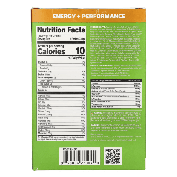GAT, JetFuel®, Energy + Performance, Energy Sticks, Strawberry Lemonade, 14 Stick Packs, 0.26 oz (7.33 g) Each