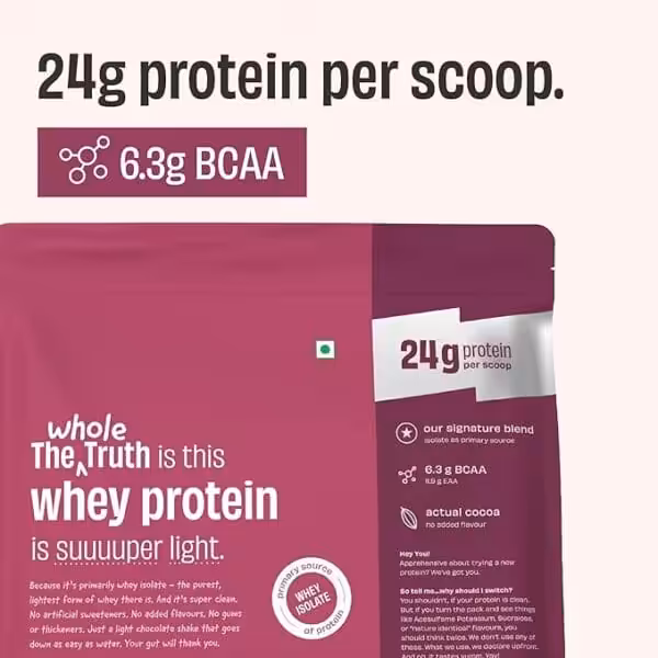 The Whole Truth Whey Protein Isolate Unflavored |1 kg - product image
