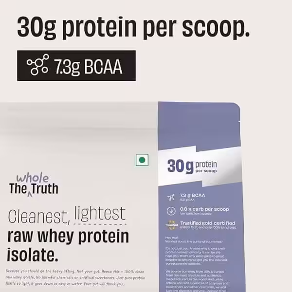 The Whole Truth Whey Protein Isolate Unflavored |1 kg - product image