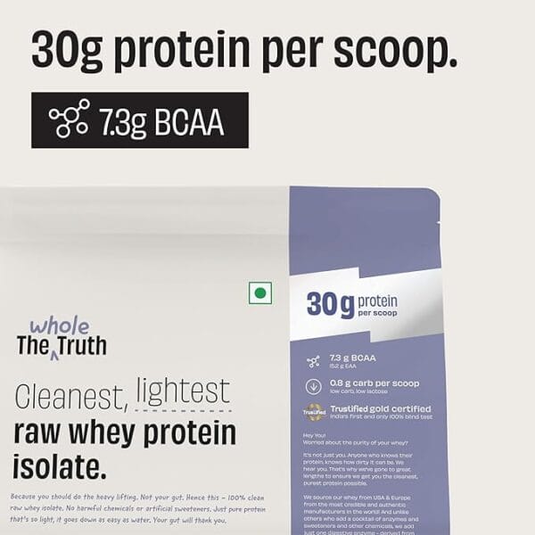 The Whole Truth Whey Protein Isolate Unflavored |1 kg