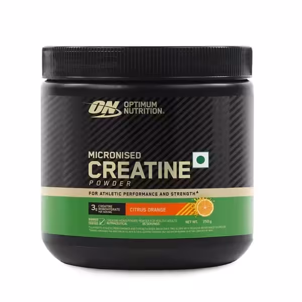Optimum Nutrition Micronised Creatine Powder, Citrus Orange, 250g