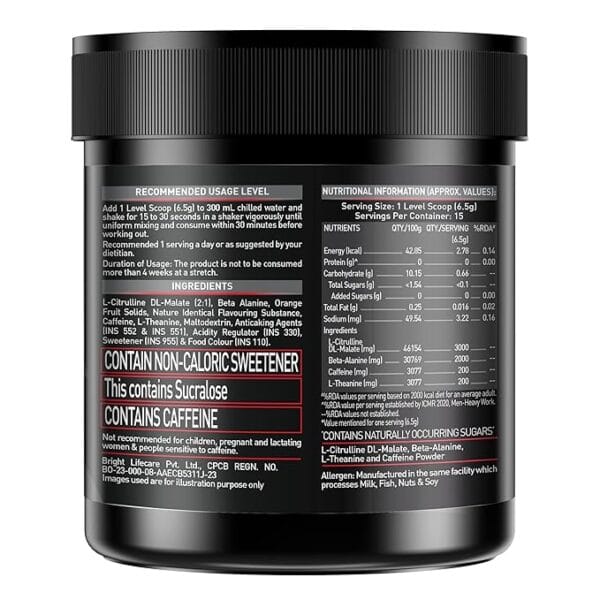 MuscleBlaze PRE Workout 200 Xtreme, 100 g - 15 Servings