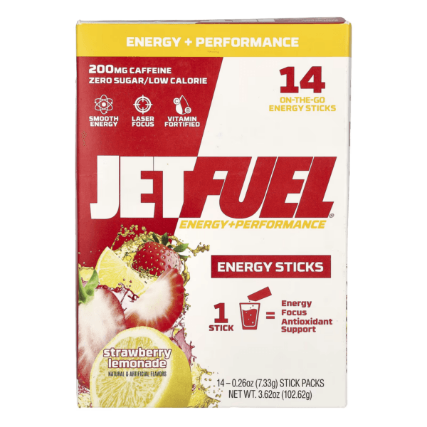 GAT, JetFuel®, Energy + Performance, Energy Sticks, Strawberry Lemonade, 14 Stick Packs, 0.26 oz (7.33 g) Each