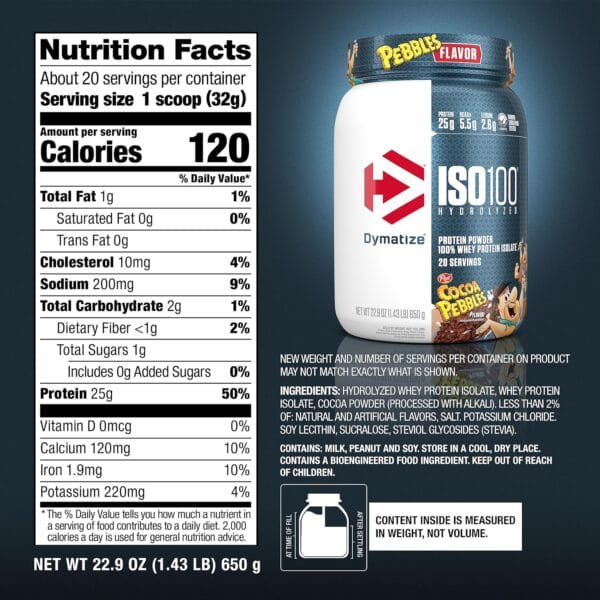 Dymatize ISO 100 Hydrolyzed Whey Protein 650g