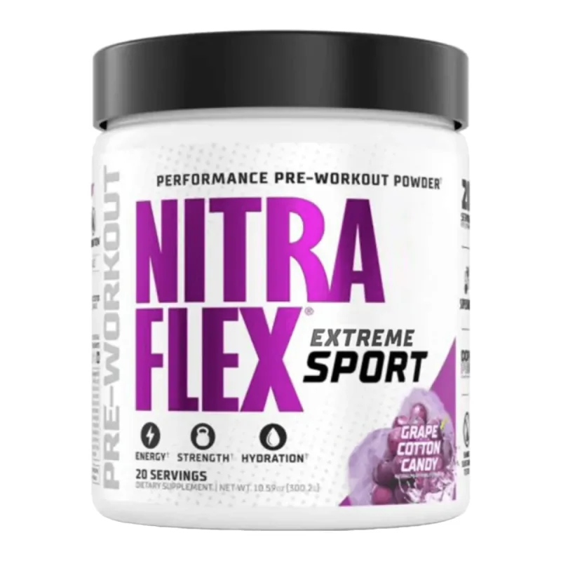 Nitraflex Extreme Sport Performance Pre-Workout Powder, Grape Cotton Candy, 20 servings