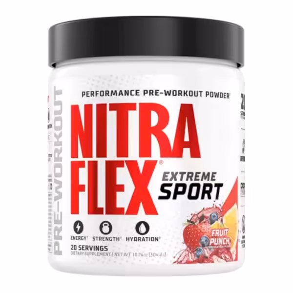 Nitraflex Extreme Sport Performance Pre-Workout Powder, Fruit Punch flavor, 20 servings