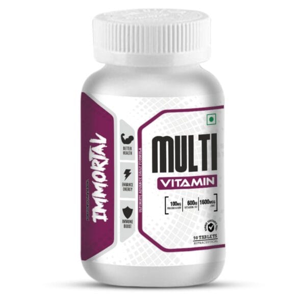 Immortal Multi Vitamin, 90 tablets, with 100mg Magnesium, 600IU Vitamin D3, and 1600mcg Zinc