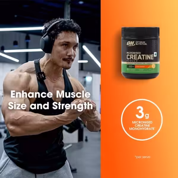 Enhance Muscle Size and Strength: Optimum Nutrition Micronised Creatine Powder, 3g creatine monohydrate per serve