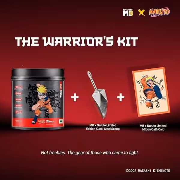 MuscleBlaze X Naruto Pre Workout WrathX Powder (Rage Orange, 540g) | With L-Citrulline DL-Malate, NitroBlaze & Beta Alanine - product image