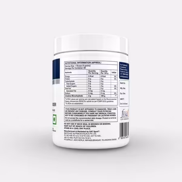 GAT CREATINE MICRONIZED POWDER-250G - Image 2