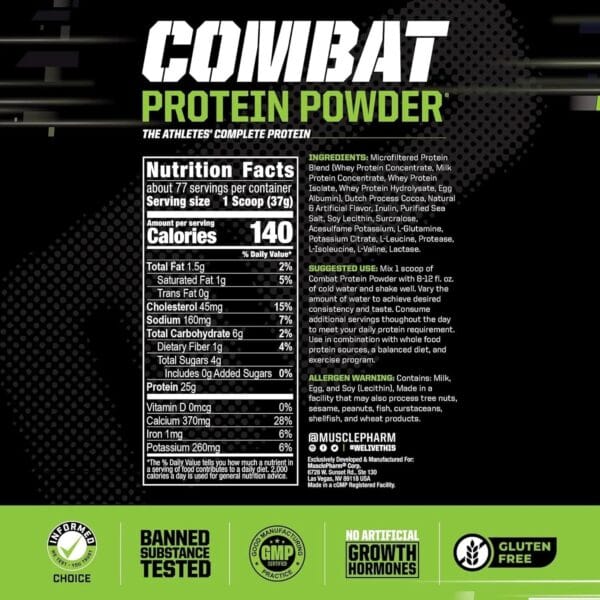 MusclePharm (MP) Combat Whey Protein - Image 6