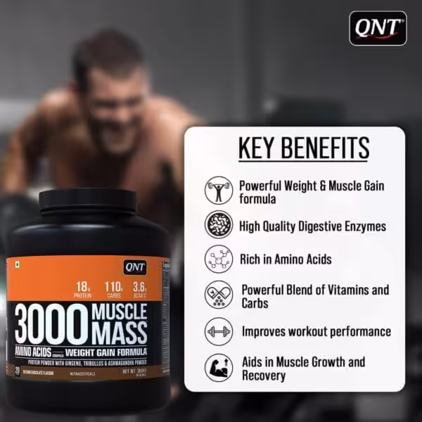 QNT 3000 Muscle Mass Weight Gainer - Image 4