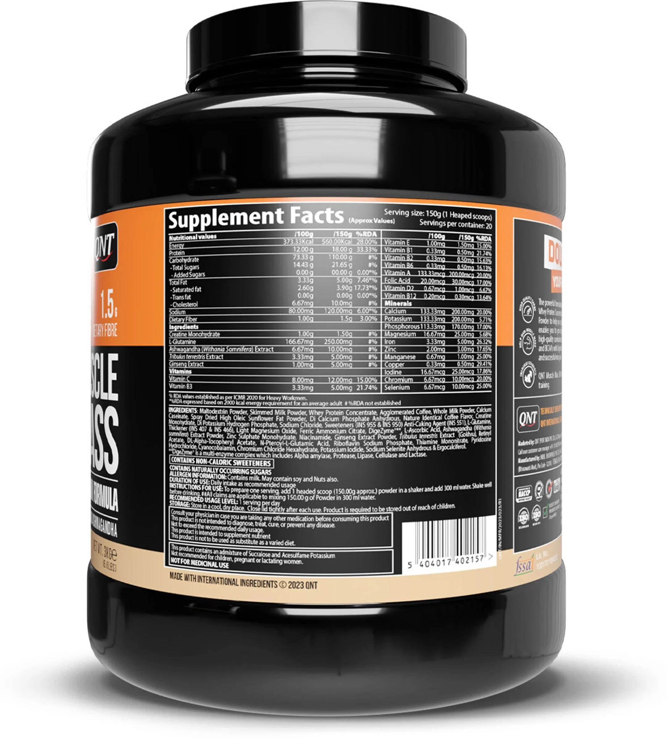 QNT 3000 Muscle Mass Weight Gainer - Image 2