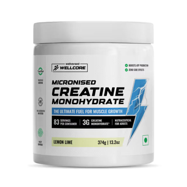 Wellcore - Pure Micronised Creatine Monohydrate | Lemon Lime (374g, 83 servings)