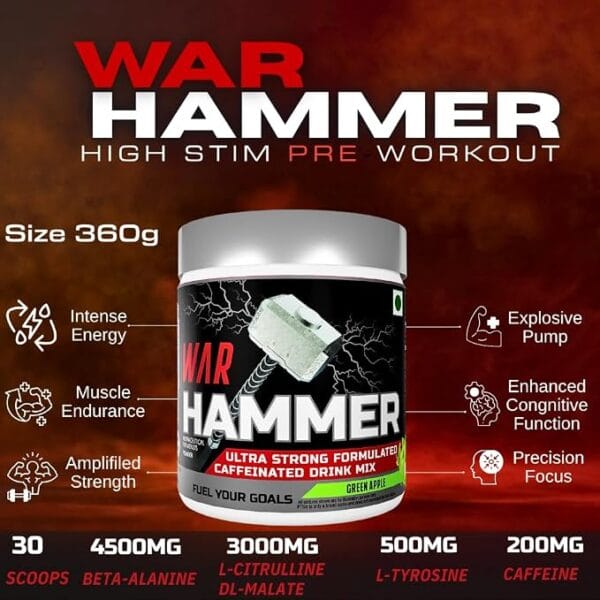 International Protein War Hammer Pre Workout 30 servings - Image 6