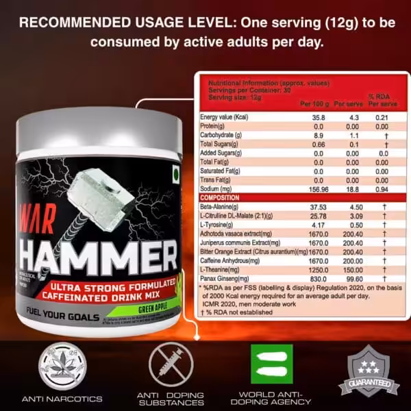 International Protein War Hammer Pre Workout 30 servings - Image 7