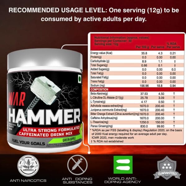 International Protein War Hammer Pre Workout 30 servings - Image 7