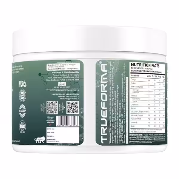 Trueforma® Veg Collagen with Type I & Type III With Vitamin C & Hyaluronic Acid | 30 Servings - Image 2