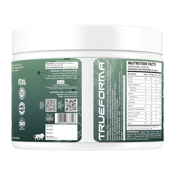 Trueforma® Veg Collagen with Type I & Type III With Vitamin C & Hyaluronic Acid | 30 Servings - Image 2